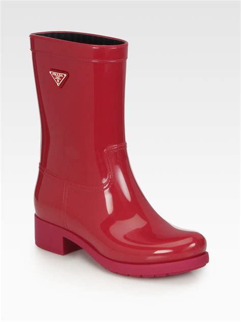 prada shirt logo rain boots|Prada ankle boots on sale.